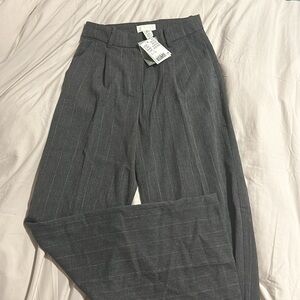 Cute H&M striped work pants. Grey with white pin stripes. Never worn with tags!!